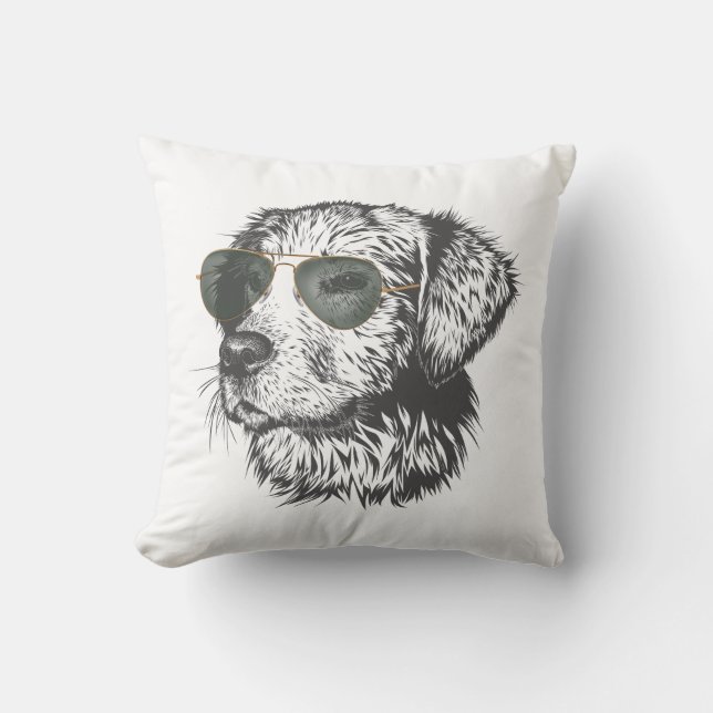 Coussin T-shirt cool Shades Dog (Recto)