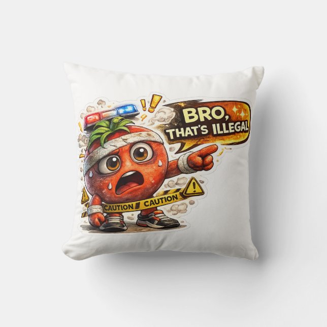 Coussin T-shirt de dessin animé drôle avec le meme "Bro Th (Recto)