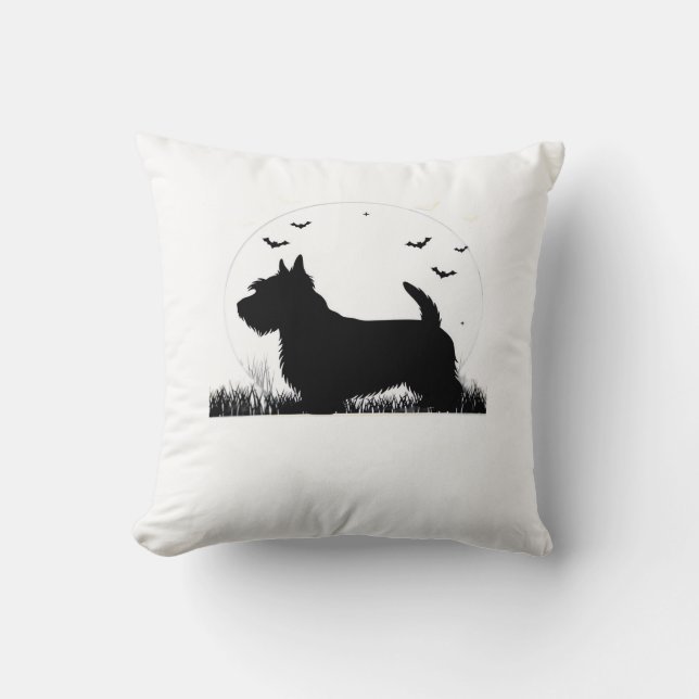 Coussin T-shirt de la classe de silhouette de lune d'Hallo (Recto)