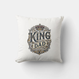 Coussin T-shirt de la fête des pères avec gravure vintage