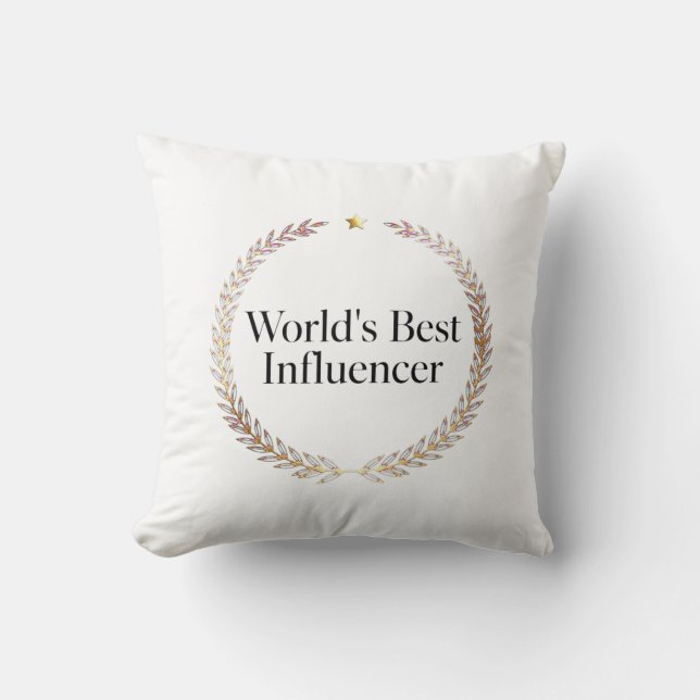 Coussin T-shirt de l'influenceur le plus drôle du monde Cr (Recto)