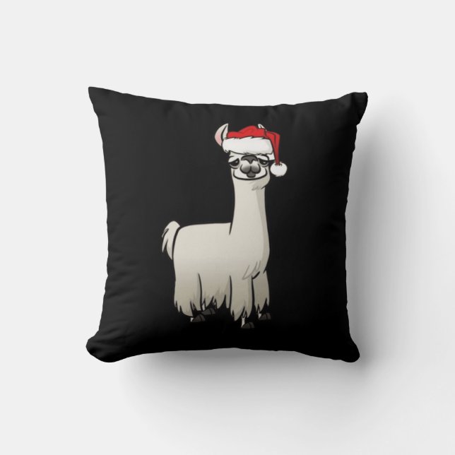 Coussin T-shirt de Noël Lama (Recto)