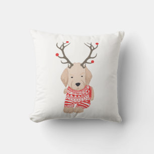 Coussin T-shirt de Noël mignon pour Golden Retriever avec 