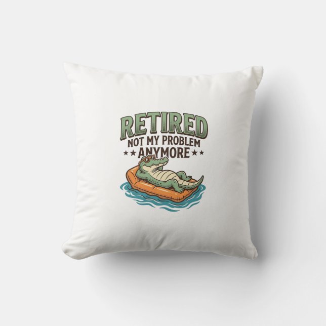 Coussin T-shirt de vacances d'alligator retiré pas mon pro (Recto)