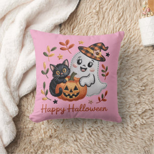 Coussin T-shirt d'Halloween mignon - Broderie Whimsical