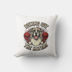 Coussin T-Shirt Drôle Boxer Chien Boxant les Jaloux Desi