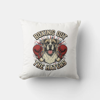 Coussin T-Shirt Drôle Boxer Chien Boxant les Jaloux Desi