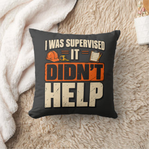 Coussin T-shirt drôle de superviseur de construction