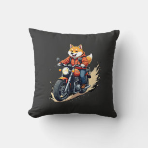 Coussin T-shirt drôle, Shiba Inu, moto, chien, marionnette