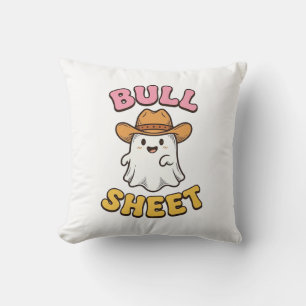 Coussin T-shirt drôle vintage cowboy fantôme mignon Bull S