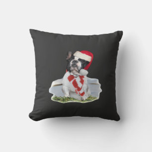 Coussin T-shirt Français de Noël pour Bulldog Français Cad