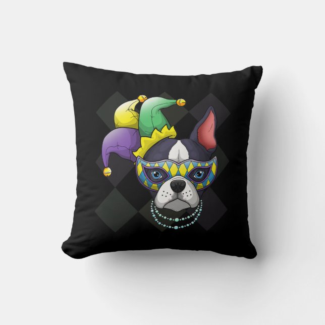 Coussin T-shirt Funny Boston Terrier (Recto)