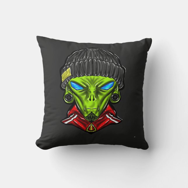 Coussin T-Shirt Graphique Alien Urbain (Recto)