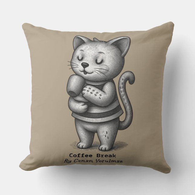 Coussin T-shirt graphique avec une illustration mignonne d (Recto)