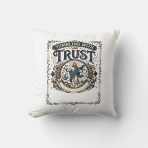 Coussin T-shirt graphique de gymnastique Jésus Cheer Art c