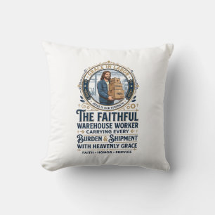 Coussin T-shirt graphique de logistique entrepôt de Jésus