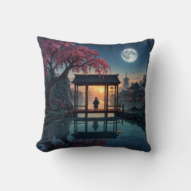 Coussin T-Shirt Graphique Forêt Nocturne Mystique (Recto)