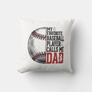 Coussin T-Shirt Graphique Gravure Vintage Papa Baseball_1