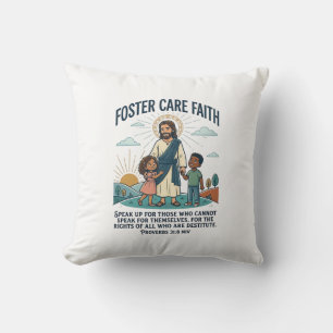Coussin T-shirt graphique Jésus Adoption Foster Care chrét