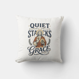 Coussin T-shirt graphique Jésus bibliothécaire Art chrétie