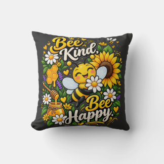 Coussin T-shirt graphique pour amateur de abeilles mignonn