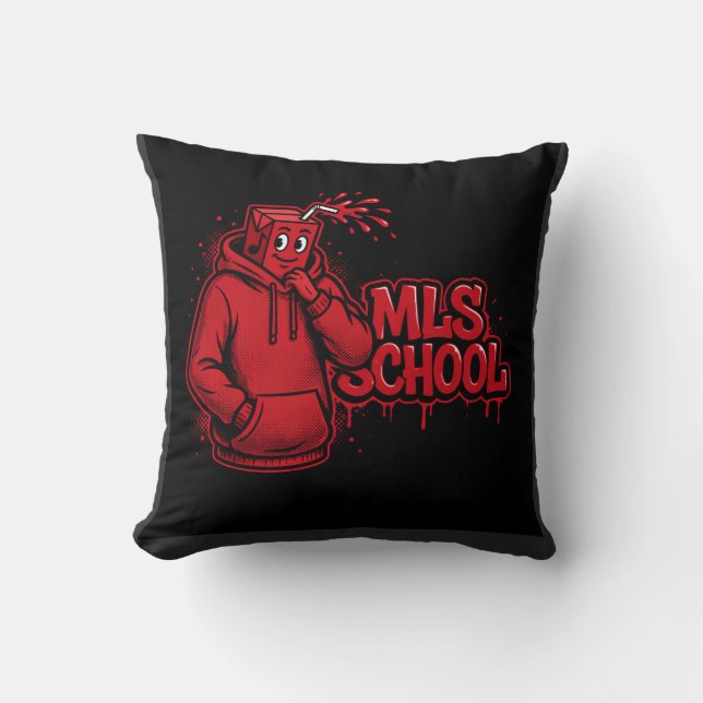 Coussin T-shirt graphique pour femmes ADOM "MLS School" (Recto)