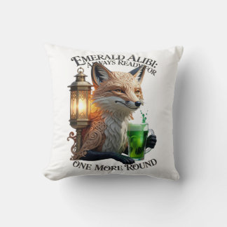 Coussin T-shirt graphique renard Emerald Alibi