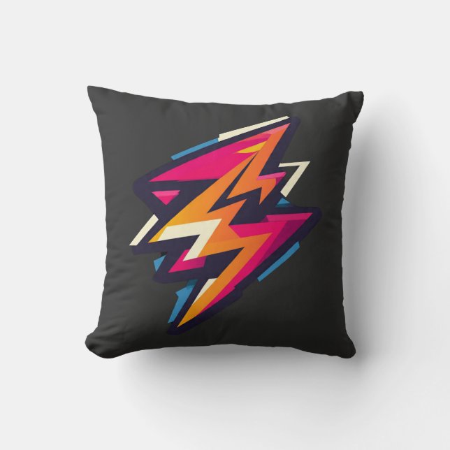 Coussin T-Shirt Graphique Retro Cyberbolt (Recto)