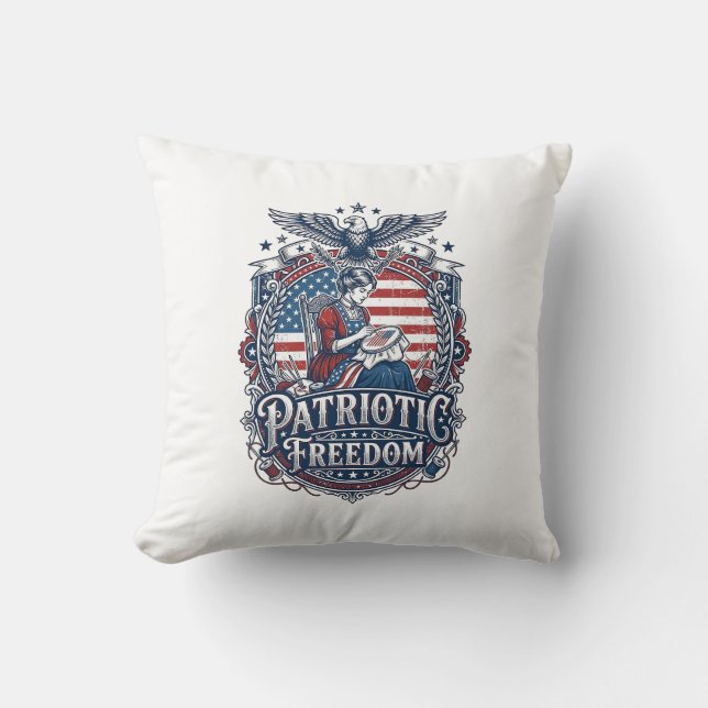 Coussin T-shirt graphique vectoriel broderie croisée patri (Recto)