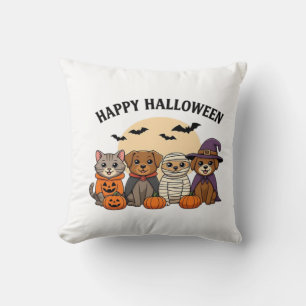 Coussin T-Shirt Halloween avec des chats et des chiens mig