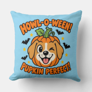 Coussin T-Shirt Halloween Chien Mignon Parfait Pupkin Howl
