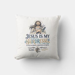 Coussin T-Shirt Inspiration pour Coiffeur Salon de Beauté 