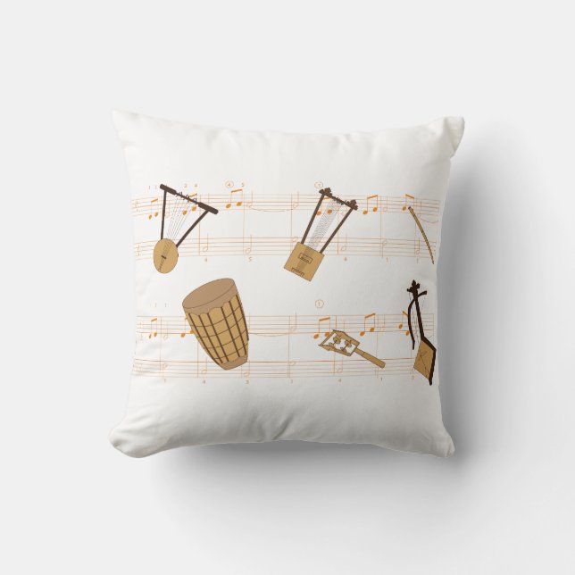 Coussin T-shirt Instruments de musique éthiopienne (Recto)