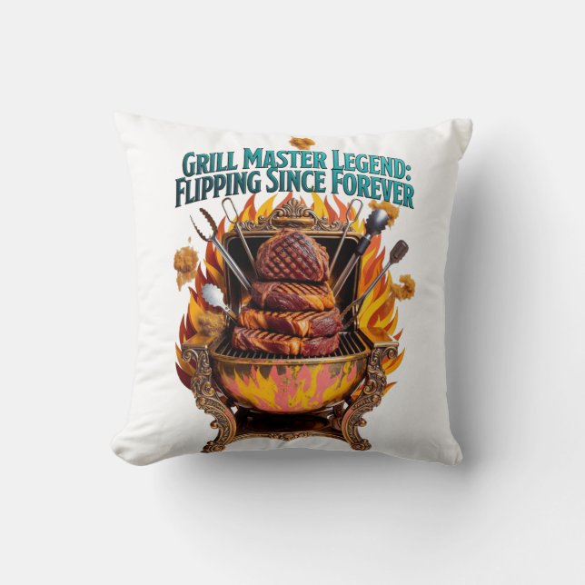 Coussin T-Shirt Légende du Maître du Grill  (Recto)