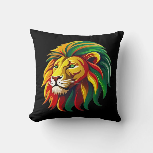 Coussin T-shirt Lion reggae (Recto)