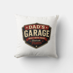 Coussin T-Shirt Mécanicien Garage de Papa Construit Avec F