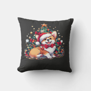 Coussin T-Shirt oversize Corgi arbre de Noël