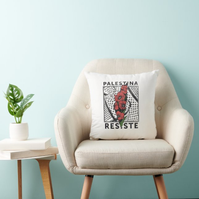 Coussin T-shirt Palestina Résiste (Chaise)
