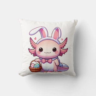 Coussin T-Shirt Pâques Axolotl Oreilles de Lapin Œufs