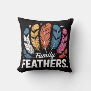 Coussin T-Shirt Plumes de Famille – Symbole d'Amour, d'Uni