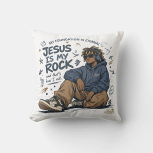 Coussin T-Shirt pour femmes ADOM "Jésus est mon roc"