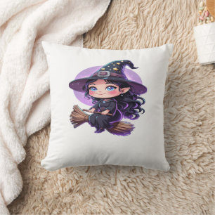 Coussin T-shirt pour l'Halloween en sorcière - Chibi Style