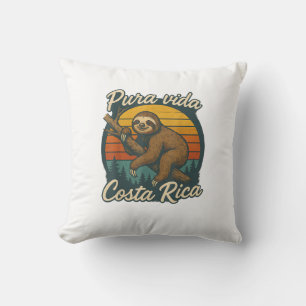 Coussin T-Shirt Pura Vida Costa Rica Paresseux Coucher de