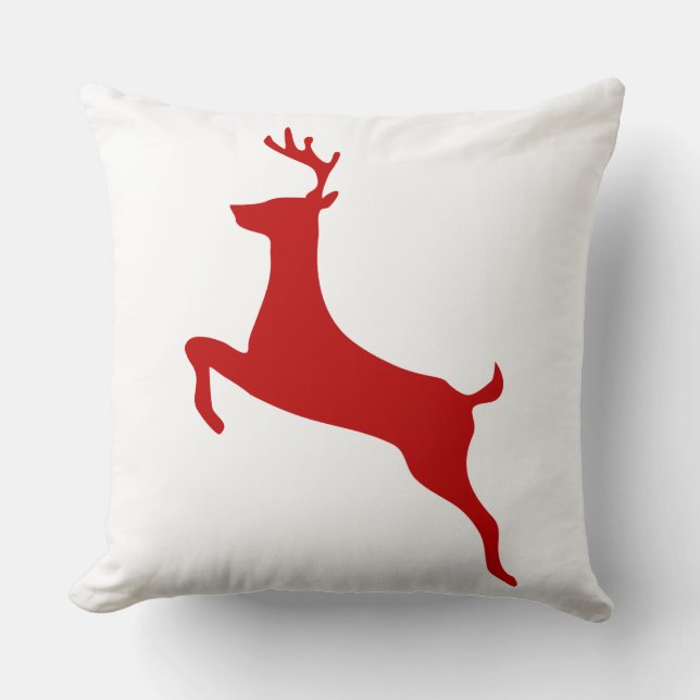 Coussin T-shirt Reindeer Jump Noël Silhouette rouge (Recto)