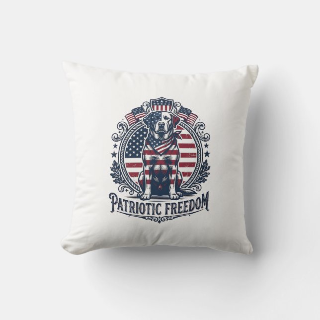 Coussin T-shirt vectoriel graphique du labrador patriotiqu (Recto)