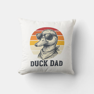 Coussin T-shirt vectoriel lunettes de soleil canard vintag