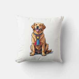 Coussin T-shirt vintage Golden Retriever américain fier
