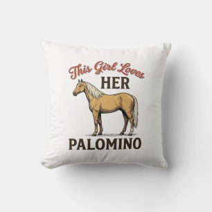 Coussin T-Shirt vintage gravure amateur de cheval Palomino
