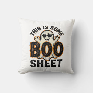 Coussin T-shirt vintage Halloween drôle de fantôme Boo She