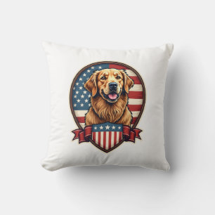 Coussin T-shirt vintage pour chien Golden Retriever USA Pr